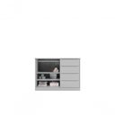 Ver imagem 3 de Cômoda Pérola 4 Gavetas MDF Puxador de Metal Cinza Phoenix Baby 130cm