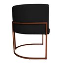 Ver imagem 4 de Kit 3 Poltronas Decorativa Luana Base Bronze Pu Preto - Montanaris Decor Md Montanaris Decor