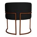 Ver imagem 5 de Kit 3 Poltronas Decorativa Luana Base Bronze Pu Preto - Montanaris Decor Md Montanaris Decor