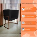 Ver imagem 7 de Kit 3 Poltronas Decorativa Luana Base Bronze Pu Preto - Montanaris Decor Md Montanaris Decor