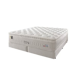 Conjunto Cama Box + Colchão King Size Impressione Látex 193x203x68cm Molas Ensacadas - Megasul