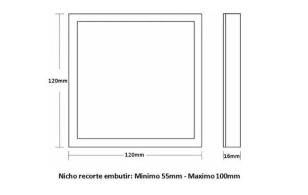 Painel De Led Frameless 17w quadrado 2 em 1 (embutir/sobrepor na mesma peça) 3000K Bivolt Luz - 4