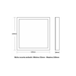 Painel De Led Frameless 17w quadrado 2 em 1 (embutir/sobrepor na mesma peça) 3000K Bivolt Luz - 4