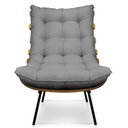 Ver imagem 4 de Kit 02 Poltronas Costela Linho Grafite A26 Base de Metal - D’Rossi