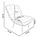 Ver mais imagens de Kit 02 Poltronas Costela Linho Grafite A26 Base de Metal - D’Rossi