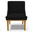 Ver imagem 6 de Cadeira Decorativa Sala de Jantar Base Fixa de Madeira Firenze Veludo Luxo Preto/Castanho G19 - Gran