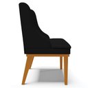 Ver imagem 7 de Cadeira Decorativa Sala de Jantar Base Fixa de Madeira Firenze Veludo Luxo Preto/Castanho G19 - Gran