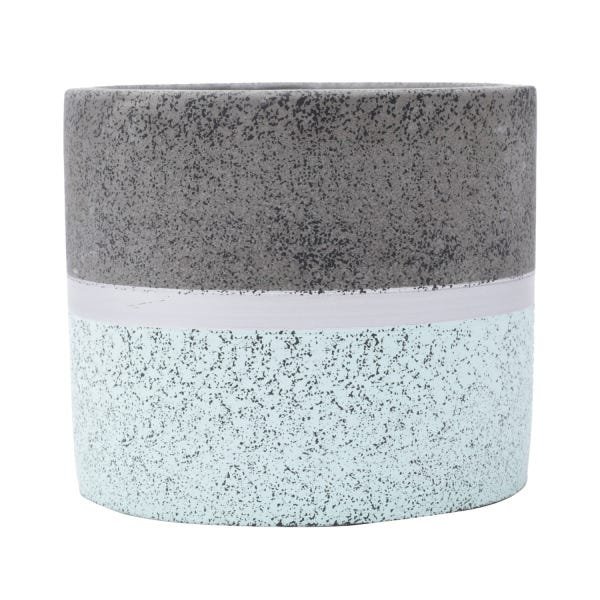 Vaso Concreto Dual Line Colors Cinza/verde - 1