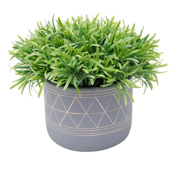 Cachepot de Concreto Golden Geometric Lines Cinza - 4
