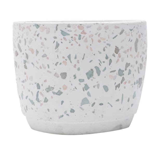 Cachepot cerâmica Ice Granilite branco - 3