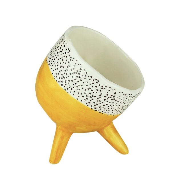 Cachepot Ceramica Bended Bright Colors Amarelo - 1