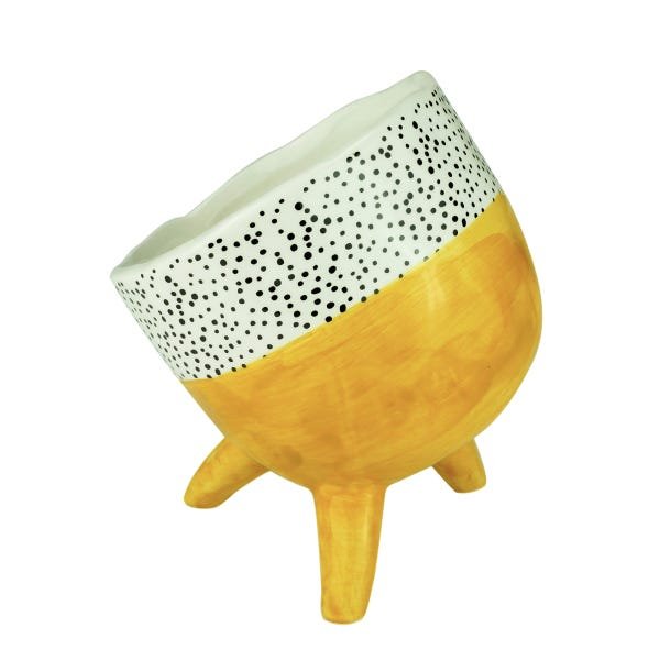 Cachepot Ceramica Bended Bright Colors Amarelo - 3