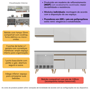 Ver imagem 3 de Armário de Cozinha Modulada Completa com Balcão 190cm Veneza Multimóveis MP2420 Branco