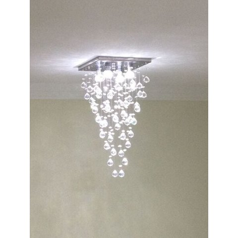 Lustre de cristal para sala de jantar estar com 04 lâmpadas