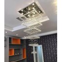 Ver imagem 3 de LUSTRE DE CRISTAL COM 1,5 M DE ALTURA,BASE INOX 70X70CM ,PARA PÉ DIREITO DUPLO,VÃO DE ESCADA
