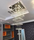 Ver imagem 3 de LUSTRE DE CRISTAL COM 1,5 M DE ALTURA,BASE INOX 70X70CM ,PARA PÉ DIREITO DUPLO,VÃO DE ESCADA