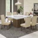 Ver imagem 2 de Conjunto De Mesa Sala de Jantar Com Tampo Giratório Amesterdã 1,36m 6 Cadeiras Grécia Cedro/Off/