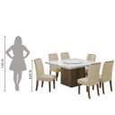 Ver imagem 6 de Conjunto De Mesa Sala de Jantar Com Tampo Giratório Amesterdã 1,36m 6 Cadeiras Grécia Cedro/Off/