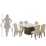 Conjunto De Mesa Sala de Jantar Com Tampo Giratório Amesterdã 1,36m 6 Cadeiras Grécia Cedro/Off/ - 6