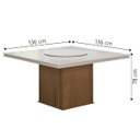 Ver imagem 3 de Conjunto De Mesa Sala de Jantar Com Tampo Giratório Amesterdã 1,36m 6 Cadeiras Grécia Cedro/Off/