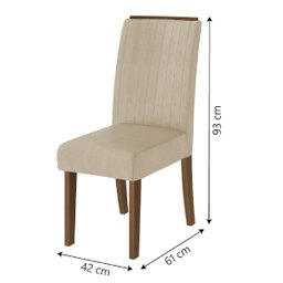 Conjunto De Mesa Sala de Jantar Com Tampo Giratório Amesterdã 1,36m 6 Cadeiras Grécia Cedro/Off/ - 4