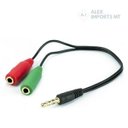 Ver imagem 2 de Cabo Adaptador P3 X P2 Fone Microfone P2 Femea P2 Macho TV Celular