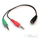 Ver imagem 2 de Cabo Adaptador P3 Fêmea Para 2 P2 Macho - Fone E Microfone Adapitador