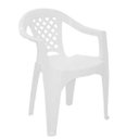 Ver imagem 1 de Cadeira Fixa Poltrona Plástico com Braços Branco Cadera de Bar Festa