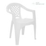Cadeira Fixa Poltrona Plástico com Braços Branco Cadera de Bar Festa - 2