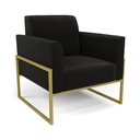 Ver imagem 4 de Sofá Namoradeira com Poltrona Base Industrial Alta Dourado Marisa Suede Preto D03 - D’Rossi