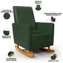 Ver imagem 4 de Poltrona de Amamentação com Balanço Ravena W01 Couríssimo Verde Musgo - Lyam Decor