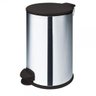 Lixeira de Pedal Aço Inox 12L Com Tampa Preto - Martinazzo - 1