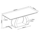 Ver imagem 4 de Conjunto de Sala de Jantar 8 Lugares Retangular Tampo em Vidro e MDF Renova Yescasa Bege/Mel/Off White