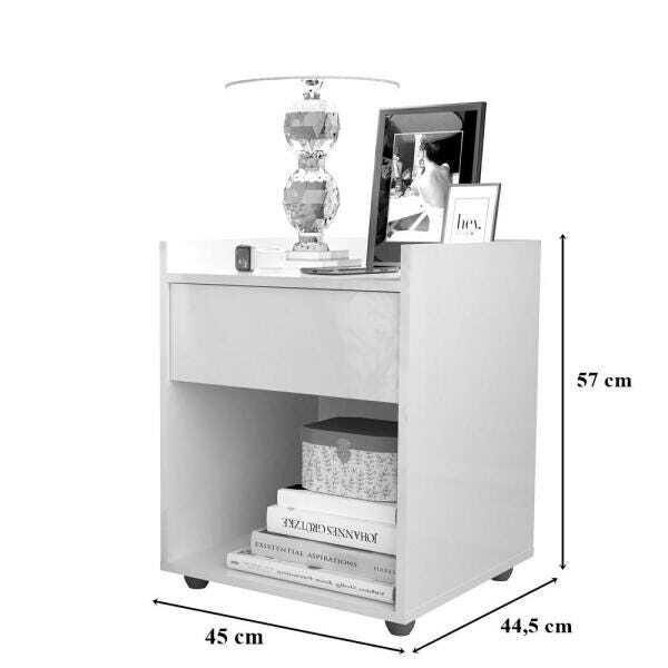 Mesa de Cabeceira 1 Gaveta 2020 Pretomo - 4