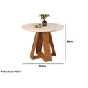 Ver imagem 2 de Mesa de Sala Jantar Celeste C/ Tampo Madeirado Vidro Redondo 103x103cm Freijó/off White - Dj Mó