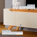 Ver imagem 4 de Conjunto Painel + Rack Atenas 220cm Naturalle Off White Mavaular Móveis