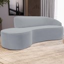 Ver imagem 7 de Sofá 3 Lugares Curvo Living Firenze Direito D02 Veludo Cinza 210cm C-317 - Lyam