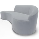 Ver imagem 4 de Sofá 3 Lugares Curvo Living Firenze Direito D02 Veludo Cinza 210cm C-317 - Lyam