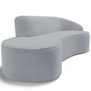 Ver imagem 2 de Sofá 3 Lugares Curvo Living Firenze Direito D02 Veludo Cinza 210cm C-317 - Lyam
