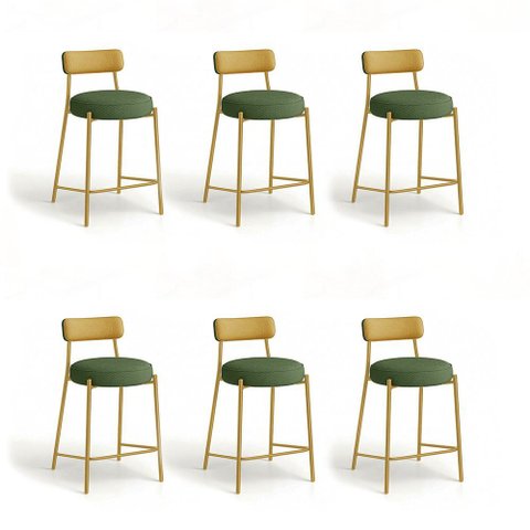 Banqueta Cozinha Alta Industrial Dourado Londres Kit6 Napoli Verde/amarelo D03 - D'rossi