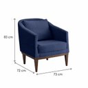 Ver imagem 3 de Poltrona Fixa Tecido Linho Pés Imbuia Aghata