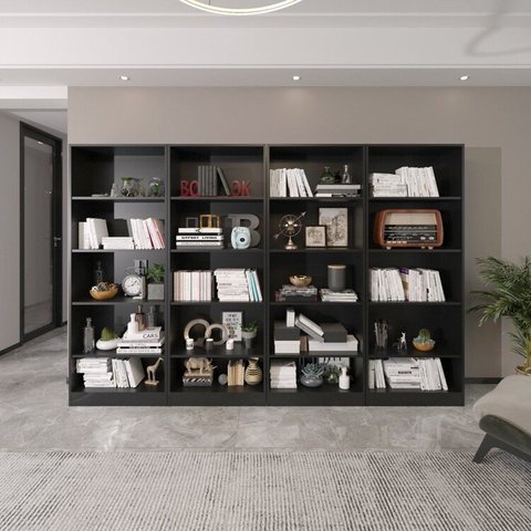 Kit 4 Estantes Multiuso com 20 Prateleiras com Amplo Espaço Espresso Móveis