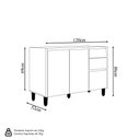Ver imagem 3 de Balcão de Cozinha Solari 2 Portas P/pia 120cm Gavetas Corrediças Telescópicas Mdf Jequitibá/gris Fos
