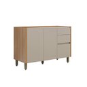 Ver imagem 1 de Balcão de Cozinha Solari 2 Portas P/pia 120cm Gavetas Corrediças Telescópicas Mdf Jequitibá/gris Fos