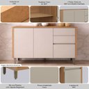 Ver imagem 4 de Balcão de Cozinha Solari 2 Portas P/pia 120cm Gavetas Corrediças Telescópicas Mdf Jequitibá/gris Fos
