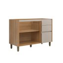 Ver imagem 2 de Balcão de Cozinha Solari 2 Portas P/pia 120cm Gavetas Corrediças Telescópicas Mdf Jequitibá/gris Fos