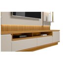 Ver imagem 4 de Home P/ Tv até 70 Pol São Paulo Ripado C/ 3 Gav. 3 Prateleiras e Leds 238x198cm Tauari/off White