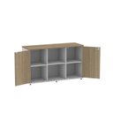 Ver imagem 5 de Armário Credenza 2 Portas Pivotante P25 Cinza/Noce Marromle