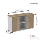Ver imagem 4 de Armário Credenza 2 Portas Pivotante P25 Cinza/Noce Marromle