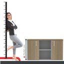 Ver imagem 6 de Armário Credenza 2 Portas Pivotante P25 Cinza/Noce Marromle